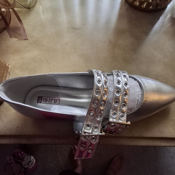 Silver Studded Women's Shoes - Picture 4 of 7